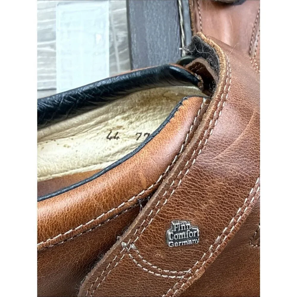 Finn Comfort Tunis Men’s Sz 11/EU 44 Brown Leather 3 Strap Hook & Loop Sandals